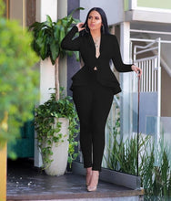 Load image into Gallery viewer, New Women Winter Women&#39;s Set Tracksuit Full Sleeve Ruffles Blazers Pencil Pants Suit Two Piece Set Office Lady Outfits Uniform
