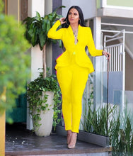 Load image into Gallery viewer, New Women Winter Women&#39;s Set Tracksuit Full Sleeve Ruffles Blazers Pencil Pants Suit Two Piece Set Office Lady Outfits Uniform