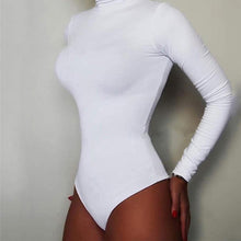 Load image into Gallery viewer, GAOKE Sexy Solid Turtleneck Body Femme Long Sleeve Tops Autumn Winter Elegant Slim Bodycon Black White Bodysuit Womens