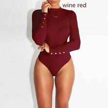 Load image into Gallery viewer, GAOKE Sexy Solid Turtleneck Body Femme Long Sleeve Tops Autumn Winter Elegant Slim Bodycon Black White Bodysuit Womens