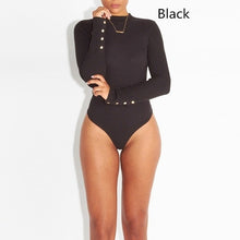 Load image into Gallery viewer, GAOKE Sexy Solid Turtleneck Body Femme Long Sleeve Tops Autumn Winter Elegant Slim Bodycon Black White Bodysuit Womens