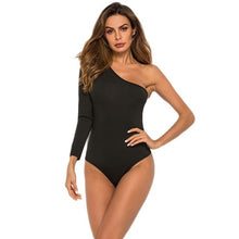 Load image into Gallery viewer, GAOKE Sexy Solid Turtleneck Body Femme Long Sleeve Tops Autumn Winter Elegant Slim Bodycon Black White Bodysuit Womens