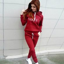 Load image into Gallery viewer, 2 Piece Set Tracksuit Women Clothes Ropa Mujer Solid Hooded Sweatshirt Trousers Suits Letter Print Ropa Mujer Plus Size S-4XL