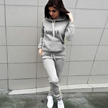 Load image into Gallery viewer, 2 Piece Set Tracksuit Women Clothes Ropa Mujer Solid Hooded Sweatshirt Trousers Suits Letter Print Ropa Mujer Plus Size S-4XL