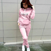 Load image into Gallery viewer, 2 Piece Set Tracksuit Women Clothes Ropa Mujer Solid Hooded Sweatshirt Trousers Suits Letter Print Ropa Mujer Plus Size S-4XL