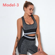 Load image into Gallery viewer, Women Seamless Gym Sets High Waist Gym Mesh Leggings Shirts Suit Long Sleeve Fitness Workout Sports Running Thin Sport Sets