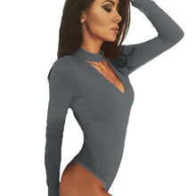 Load image into Gallery viewer, GAOKE Sexy Solid Turtleneck Body Femme Long Sleeve Tops Autumn Winter Elegant Slim Bodycon Black White Bodysuit Womens
