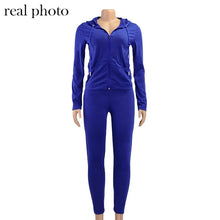Load image into Gallery viewer, Simenual Casual Sporty Hooded Zipper Women Matching Set Long Sleeve Fashion Workout Tracksuits Skinny Top And Pants Co-ord Sets