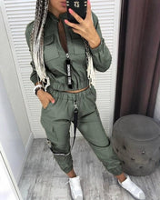 Load image into Gallery viewer, Long Sleeve Zipper Tops&amp;women Pants Streetwear Track Suit Casual Women Set 2 Pieces