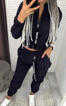 Load image into Gallery viewer, Long Sleeve Zipper Tops&amp;women Pants Streetwear Track Suit Casual Women Set 2 Pieces