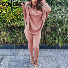 Load image into Gallery viewer, Women Two Piece Classy Suits Batwing Sleeve Turtleneck Top &amp; Skinny Pants Set