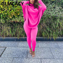 Load image into Gallery viewer, Women Two Piece Classy Suits Batwing Sleeve Turtleneck Top &amp; Skinny Pants Set