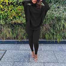 Load image into Gallery viewer, Women Two Piece Classy Suits Batwing Sleeve Turtleneck Top &amp; Skinny Pants Set