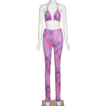Load image into Gallery viewer, Simenual Sexy Hot Club Bodycon Women Two Piece Sets Bralette And Leggings Zipper Party Fashion Printed Sleeveless Co-ord Outfits