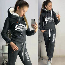 Load image into Gallery viewer, Tracksuit Women Winter 2021 Pullover Hoodie Sweatshirt Pants Jogging Femme Set Sports Suits for Women Clothing Fleece Sportswear