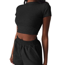 Load image into Gallery viewer, New Summer Women Short Casual Two Piece Clothing Tracksuit Pockets Loose Shorts Set Female O-Neck Casual Sets