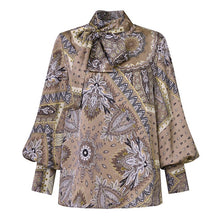 Load image into Gallery viewer, Celmia Women Satin Blouses 2021 Fashion Tops Tunic Plus Size Elegant OL Bow Tie Lantern Sleeve Office Shirt Casual Slik Blusas