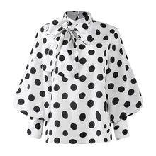 Load image into Gallery viewer, Celmia Women Satin Blouses 2021 Fashion Tops Tunic Plus Size Elegant OL Bow Tie Lantern Sleeve Office Shirt Casual Slik Blusas