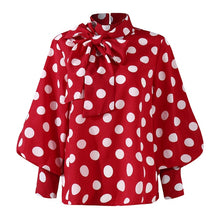 Load image into Gallery viewer, Celmia Women Satin Blouses 2021 Fashion Tops Tunic Plus Size Elegant OL Bow Tie Lantern Sleeve Office Shirt Casual Slik Blusas