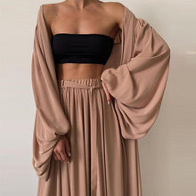 Load image into Gallery viewer, Spring Soft Women Three Piece Set Fashion Wrap Cardigan Tops And High Waist Pants Suit Female Casual Simple Tracksuits Homewear