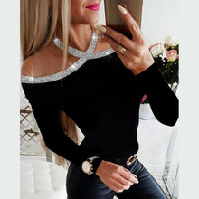 Load image into Gallery viewer, Blouse Tops Shirt For Women Long Sleeve Hallow Out Female Solid Black Tops Tee Shirt Slim Fit Lady Tops and Blouses blusas D25