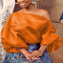 Load image into Gallery viewer, Women Blouse Off Shoulder Tops Shirt Transparent Long Lantern Sleeve Sexy See Through 2021 Spring Summer New Fashion Lady Bluas