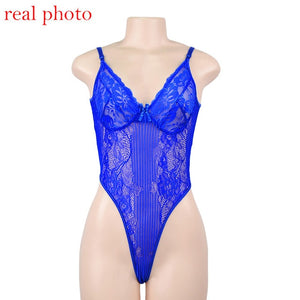 Cryptographic Hot Sale Sheer Lace Bodysuit Women Backless Transparent Mesh Bow Sexy Jumpsuit 2021 Catsuit Straps Bodysuits Thong